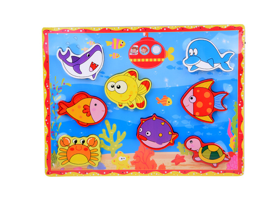 Wooden puzzle fish underwater world 8 pieces ZA5254