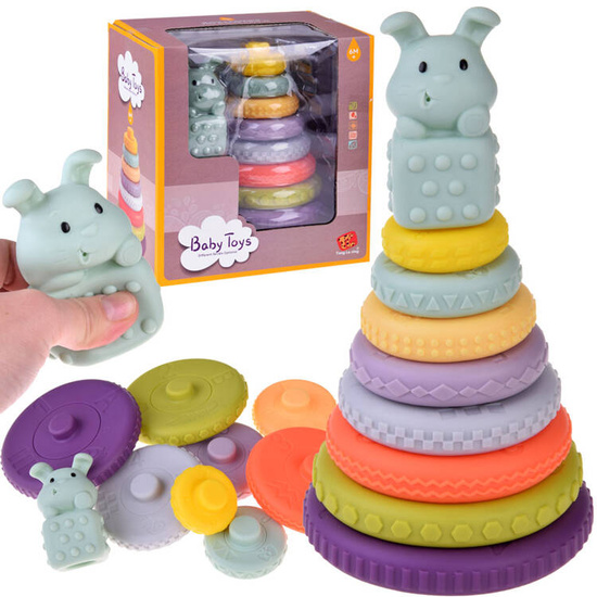 Pyramid with studs for arranging alphabet numbers patterns 9 pieces ZA4342