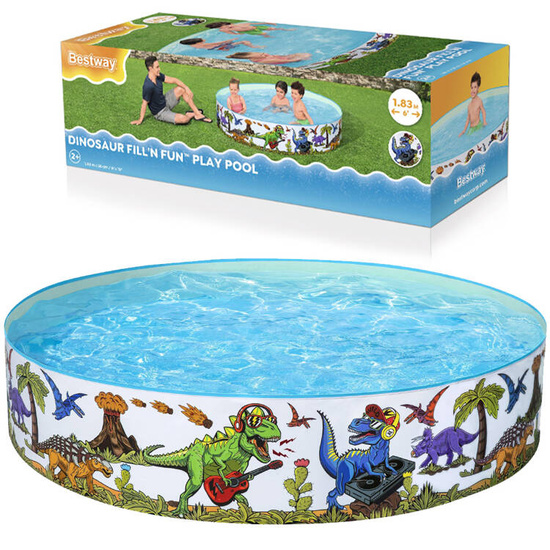 Bestway Expansion Pool Garden Paddling Pool DINOSAURS 183 x 38cm 55022