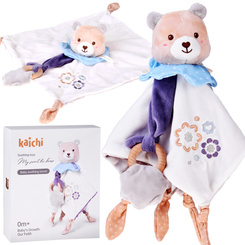 Soft Cuddle Toy TEDDY with Blanket and Teether – Baby Gift ZA5879