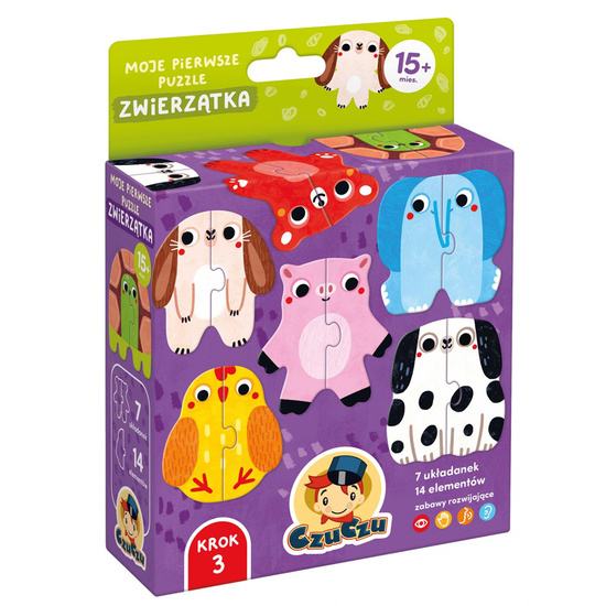 CzuCzu Moje pierwsze puzzle Zwierzątka 7 układanek 15m+ ZA6092 