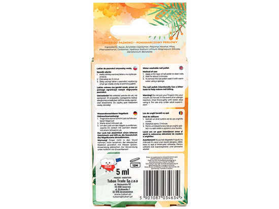 Tuban Tubi Glam Nail Polish for Kids Orange Pearl 5ml ZA6120