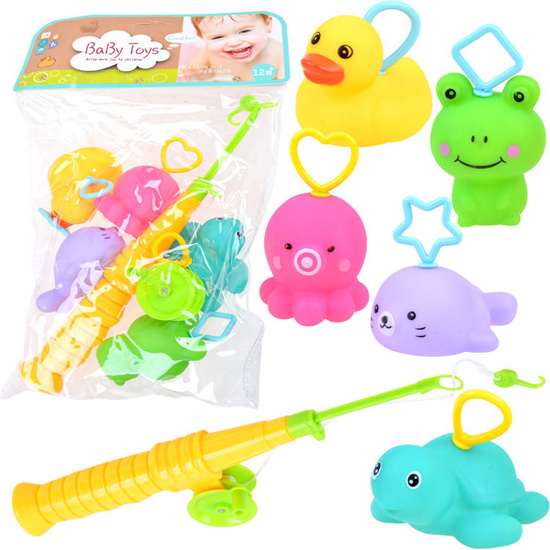 Rubber animals fishing rod, bath toy ZA3512