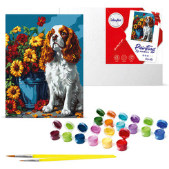 Paint by Number Kit Spaniel and Flowers KHO6673 30x40 AP0018