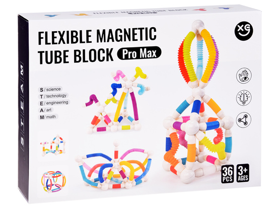 Flexible Magnetic Tube Blocks for Building 36-piece Tube Block ZA5813