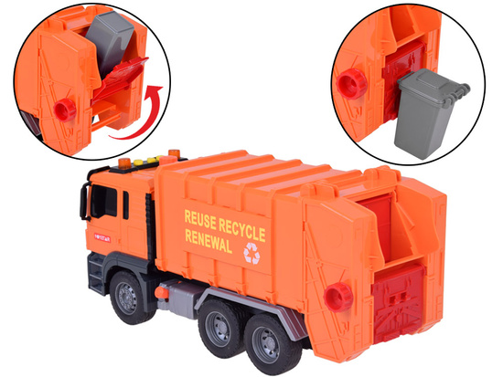 Garbage Truck with Bins and Sound Educational Fun for Children ZA5228