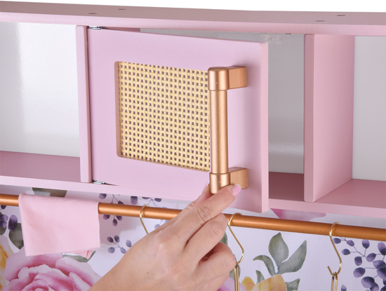 Adorable Wooden Rose Play Kitchen for Kids with Stove, Sink and Pots ZA5932