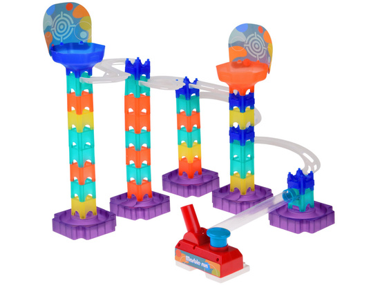 Kolorowy Tor kulkowy Marble Run DIY z wyrzutnią 58-ele ZA5979