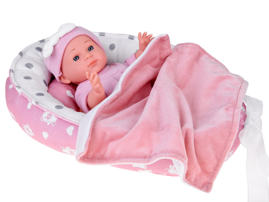 Baby Doll with Crib in Pink Outfit Newborn ZA5855