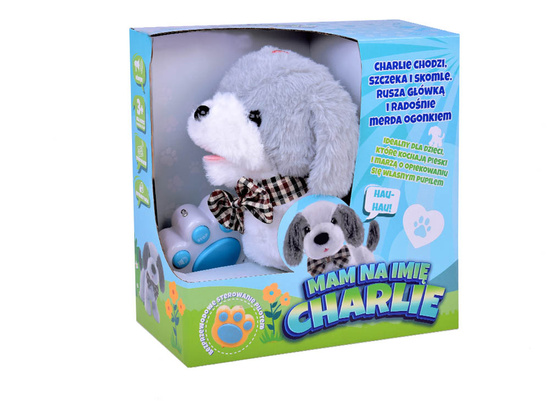 Interactive Plush Dog CHARLIE Walks Barks Whines + remote control ZA5362