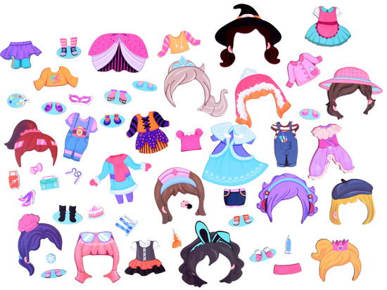 Magnetic puzzle book Doll clothes ZA3766