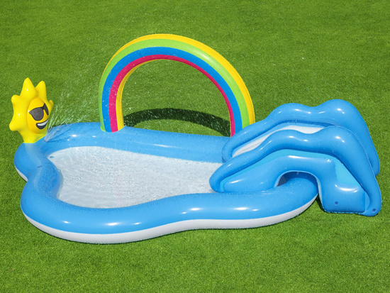 Bestway Water Playground RAINBOW AND SUNSHINE Paddling Pool + Slide 53092