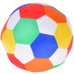 Soft colorful plush ball made of eco-leather, 15 cm, rag ZA5682