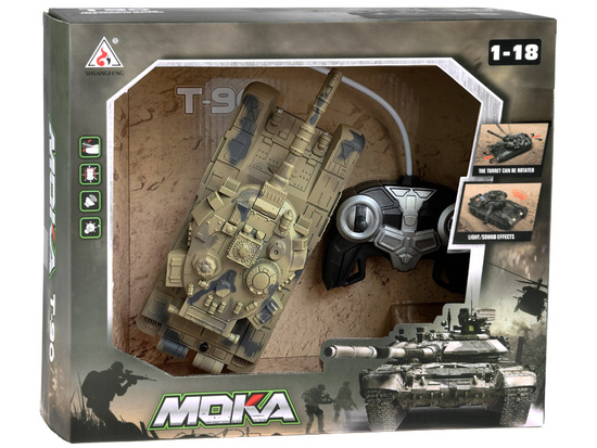 RC Tank with Remote Control, Rotating Turret, Lights, Realistic Sound