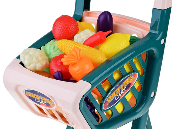 Shopping cart + vegetables, fruits, 32 items, fun in the store ZA4790