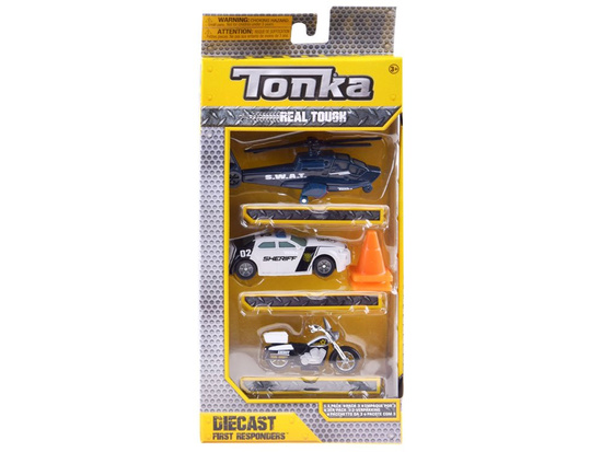 Hasbro TONKA Vehicle Set POLICE Various metal cars + cones ZA3633