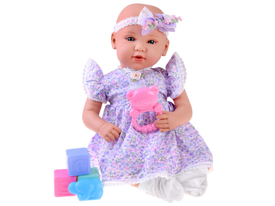 Interactive BOBAS doll 46cm - in a lilac dress + accessories ZA5834