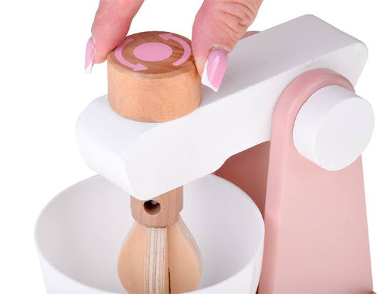 Wooden Set Toaster Coffee Machine Mixer + Accessories – Small Pretend Play Appliances ZA5929