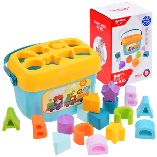 Educational set Bucket blocks letters SORTER 16pcs ZA3803