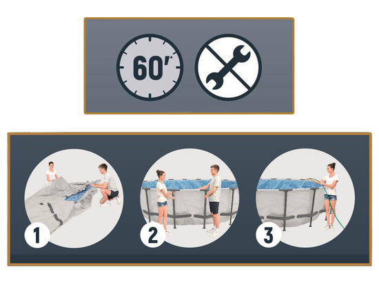 Bestway Frame Pool 549x122cm 12in1 Cover Mat Pump Ladder 56462