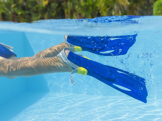 Bestway Zestaw do snorkelingu Maska z rurką i płetwami NIEBIESKI 7+ 25046