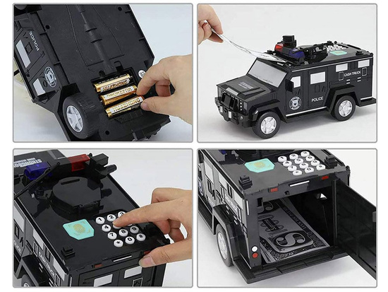 Toy car Police Piggy bank ATM Safe ZA3705
