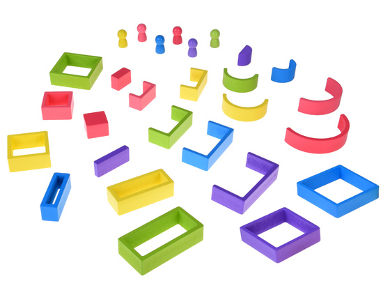 Wooden Montessori puzzle - pieces of different shapes ZA5859