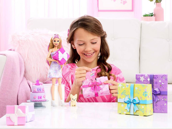 Mattel Barbie Party Unboxed doll from the series: Birthday + chihuahua dog ZA6065