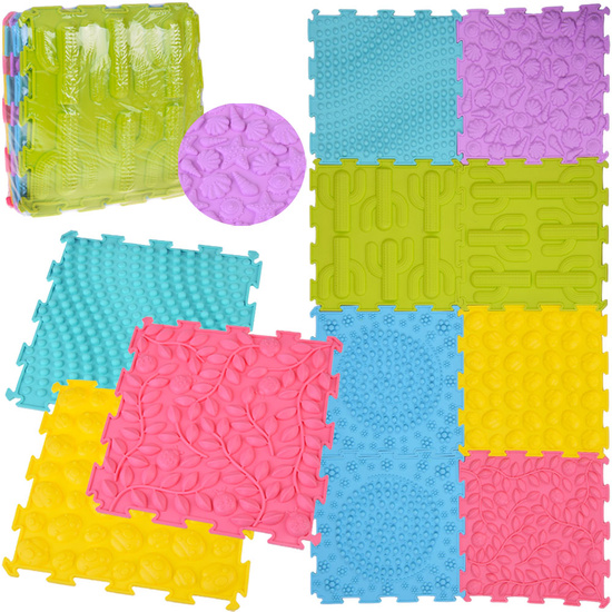 Rubber PUZZLE sensory mat, 8 pieces - development and fun ZA5862