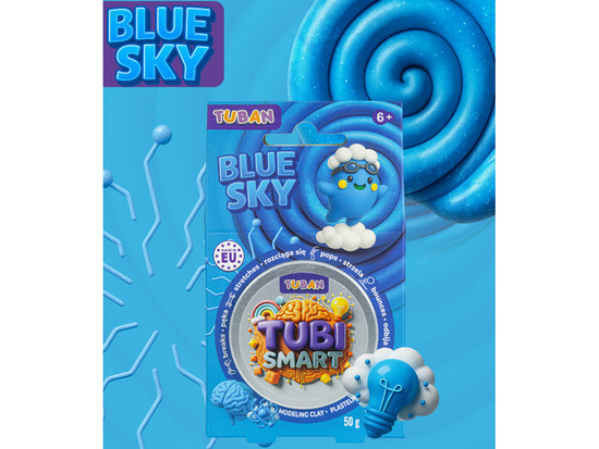 Tubi Smart Blue Sky sensory clay stretches, shoots, bounces ZA6131