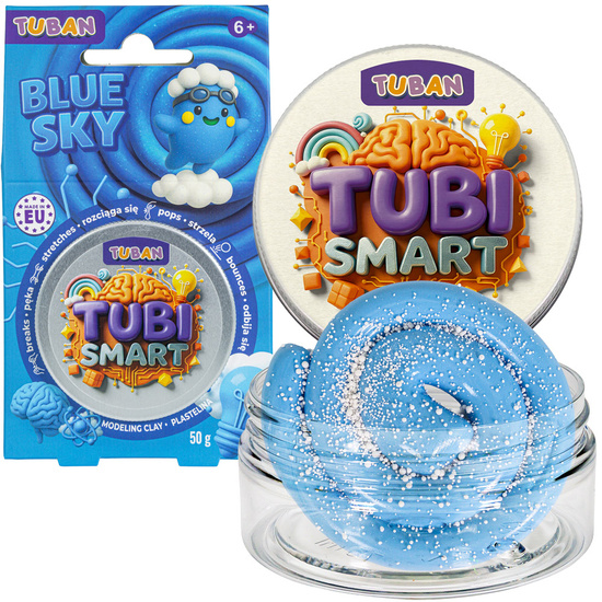 Tubi Smart plastelina sensoryczna Blue Sky rozciąga się strzela odbija się ZA6131