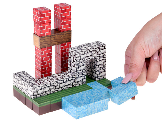 Klocki magnetyczne konstrukcyjne 144 ele kostki sześciany piksele  ZA6005