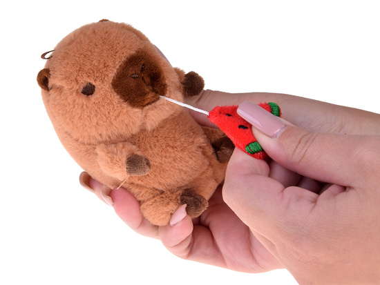 Adorable CAPYBARA pendant eating a watermelon mini mascot 10 cm ZA5733