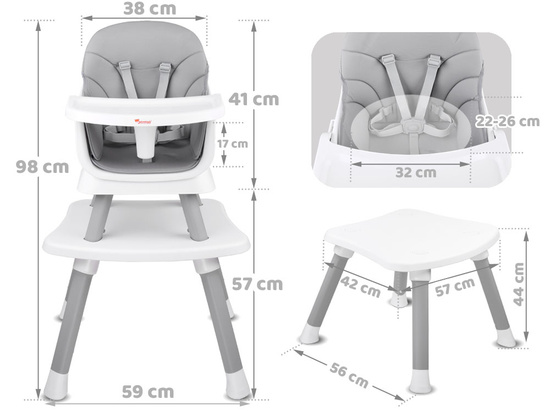 High chair, feeding chair Set 6in1 ZA4142