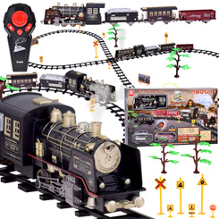 Large Retro Train Locomotive Remote Control Train Light Steam Sound RC0700