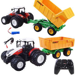 Traktor na pilota gumowe koła + przyczepa  RC0601