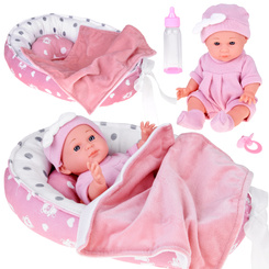 Baby Doll with Crib in Pink Outfit Newborn ZA5855