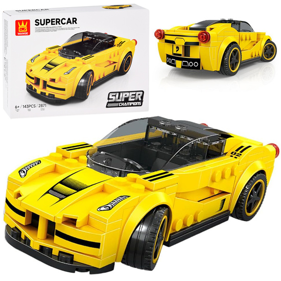 Klocki techniczne Sportowe auto ŻÓŁTE 143-elementy + naklejki ZA5742