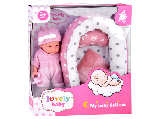 Baby Doll with Crib in Pink Outfit Newborn ZA5855