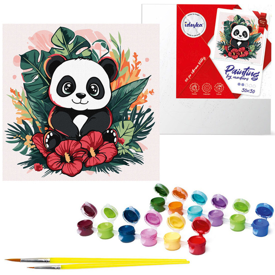 Painting by numbers 30x30cm for kids KHO1261 Panda in the tropics AP0085