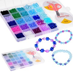 Set of colorful Crystal Beads for making Bracelets 24 colors ZA 5297