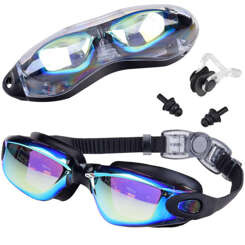 SET UV ANTI-FOG swimming goggles + ear and nose plugs SP0792 ZL