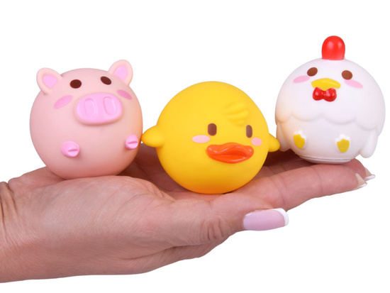 Bath toys FISHING 3 rubber animals without a hole + strainer ZA5924