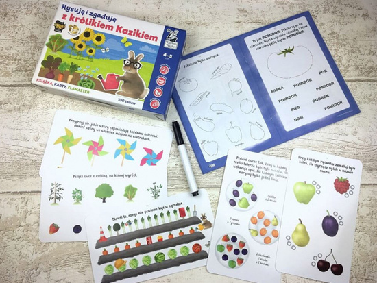 Kapitan Nauka Rysuję i zgaduję z królikiem Kazikiem karty z zadaniami KS1036