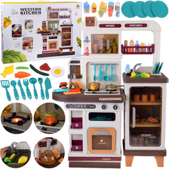 interactive brown kitchen for children + effects: light and sound pair ZA5766