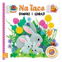 Aksjomat Na łące. Otwórz i szukaj Książeczka z okienkami zwierzęta KS0944