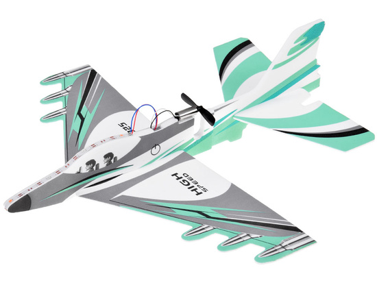 Foldable lightweight foam airplane flies LED lights propeller USB charging ZA5583