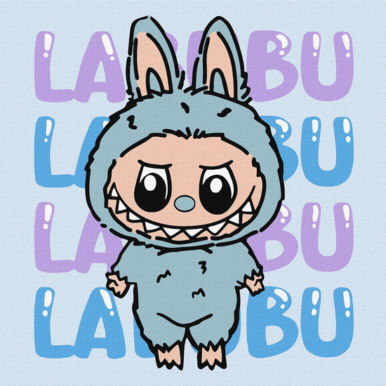 Malowanie po numerach dla dzieci 25x25cm KHO1283 On – Labubu AP0066