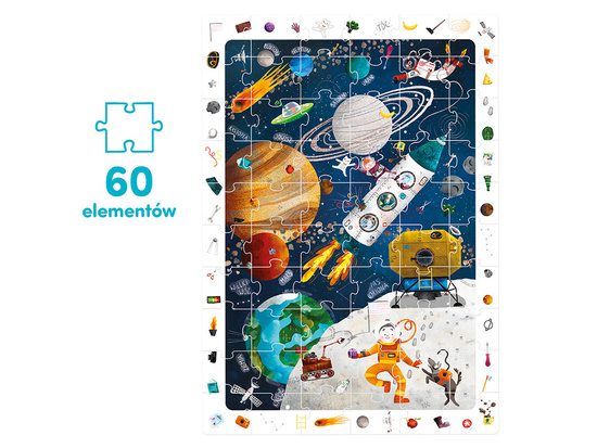 CzuCzu Obserwacyjne puzzle Kosmos  60 elementów +plakat edukacyjny ZA5560