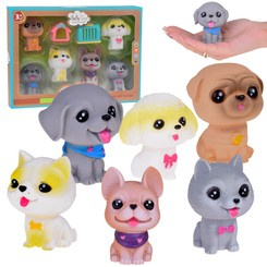 Set of rubber figurines dogs  6pcs ZA4786